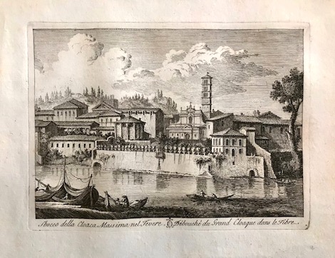Calcografia di Giuseppe Vasi Sbocco della Cloaca Massima nel Tevere 1796 Roma